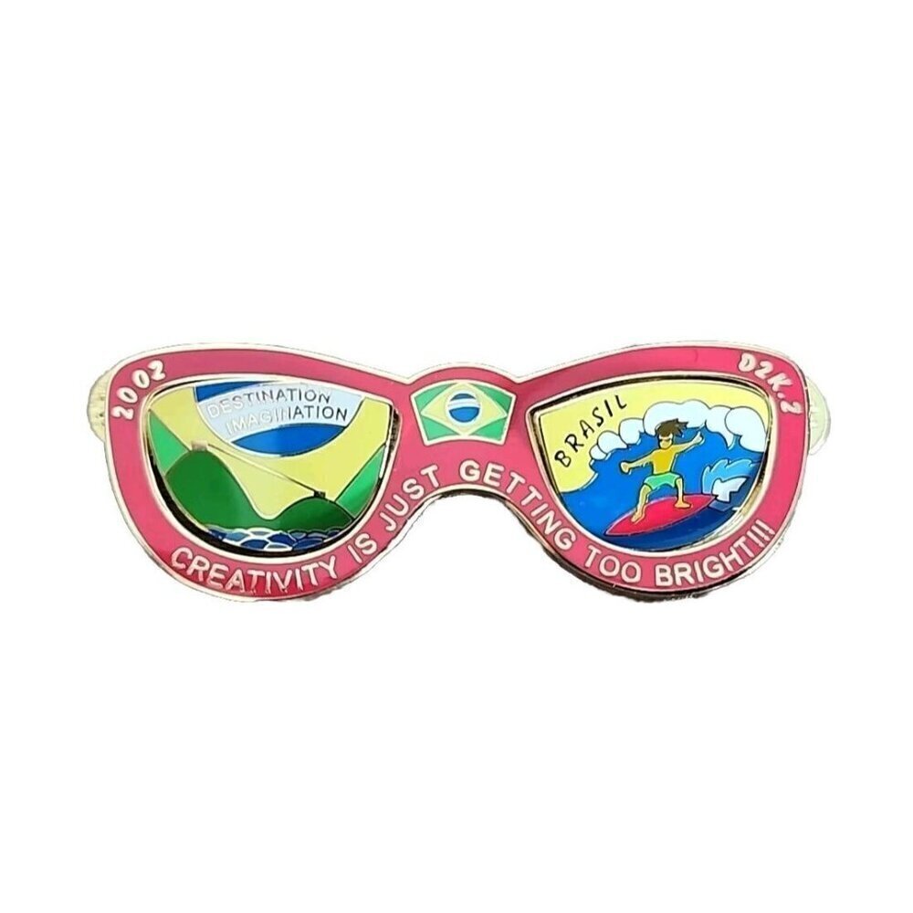 Vintage 2002 Brazil Destination Imagination Sunglasses DI Trading Pin